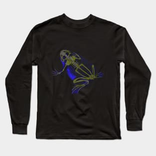 Skeleton Frog Interactive Yellow&Blue Filter #2 By Red&Blue Long Sleeve T-Shirt